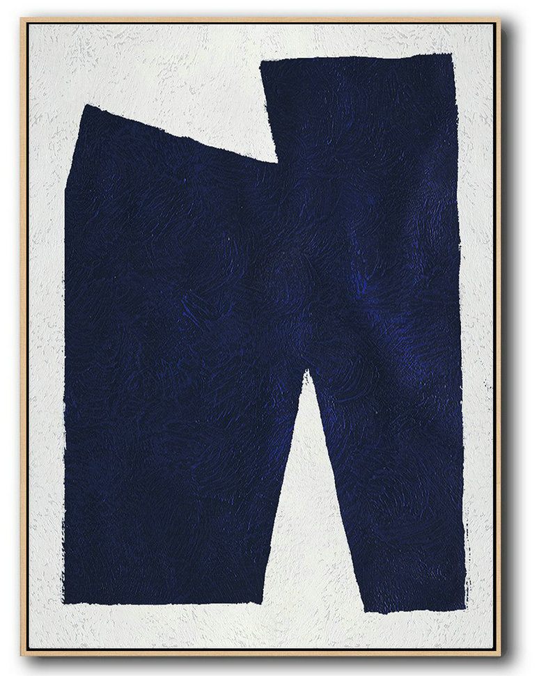 Buy Hand Painted Navy Blue Abstract Painting Online,Modern Paintings On Canvas #K3L7
